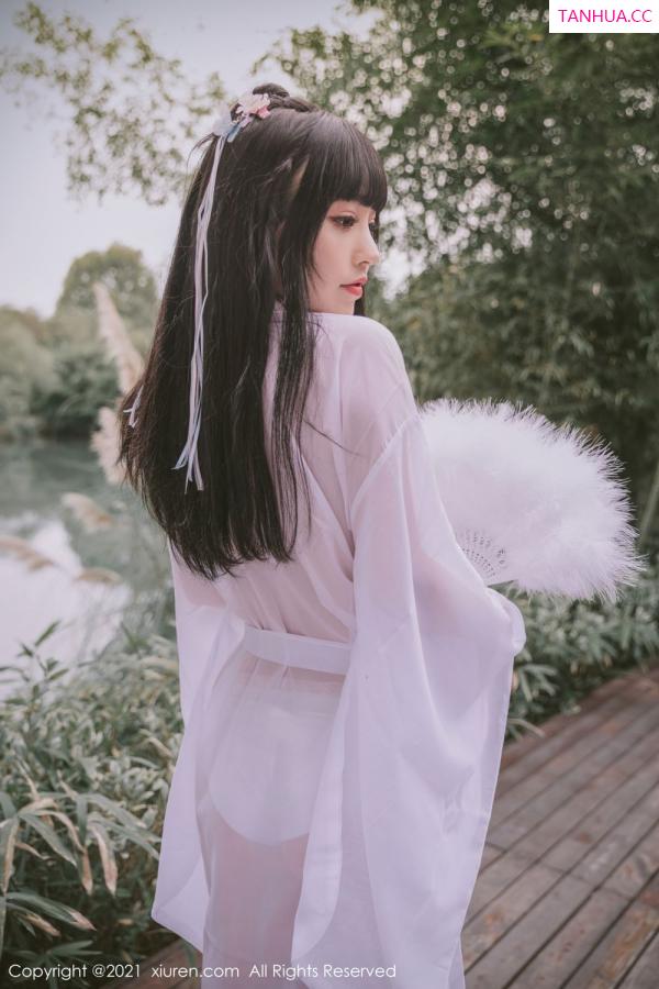 朱可 barbie可儿 洁白迷人朱可儿 薄纱古风外拍系列第8张图片